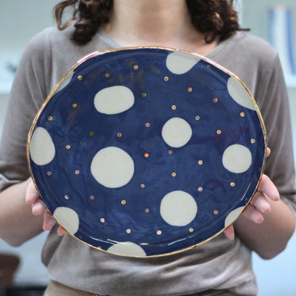 Large serving platter in cosmic navy image 0