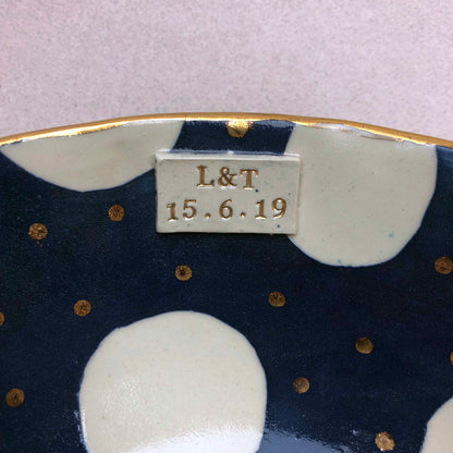 Personalised Navy Cosmic Serving Bowl