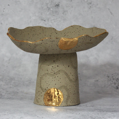 Speckled pedestal bowl (tall)