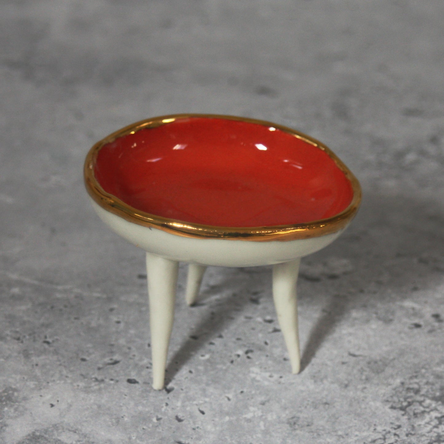Small Legged Trinket Dish in Paprika