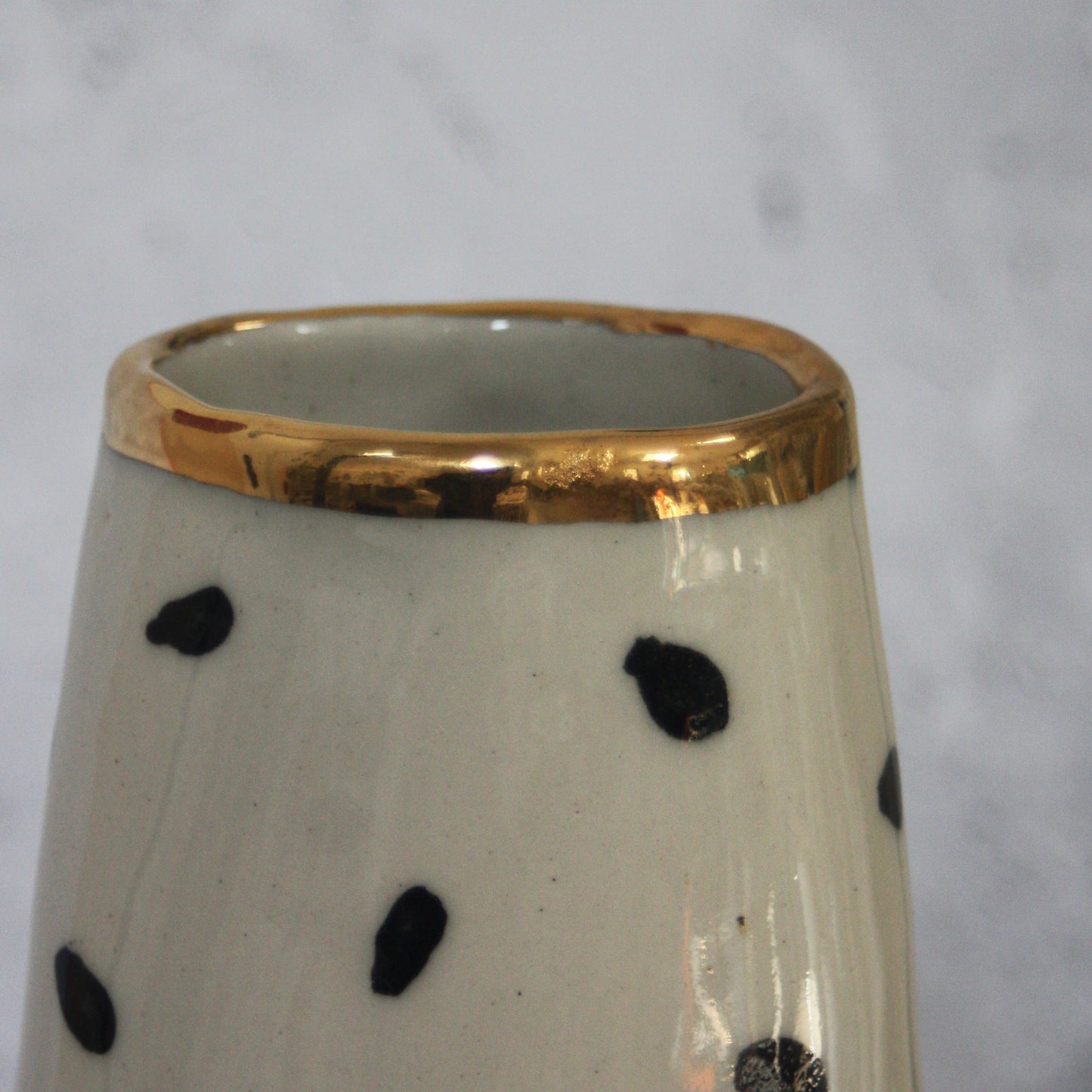 Tall Polka-dot Wonky Vase