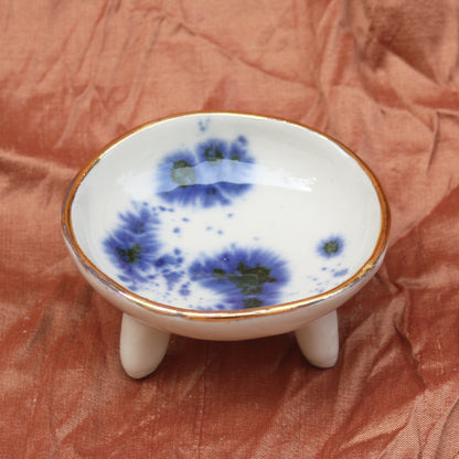 Small Legged Trinket Dish in Speckled Glaze
