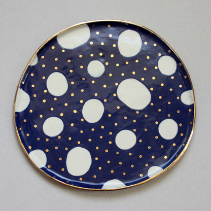 Large serving platter in cosmic navy image 1
