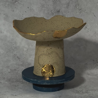 Speckled pedestal bowl (tall)